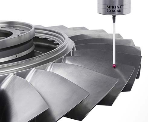 Contact scanning of blade freeform surfaces