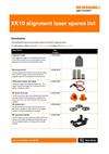Application note:  XK10 alignment laser spares list